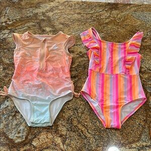 Girls Cat & Jack swimsuits size small, 5T (set of 2)